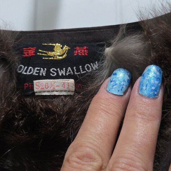 Golden Swallow Mink Fur Lined Amazing Frog Closure Brocade vintage vest,  Med - Picture 2 of 9